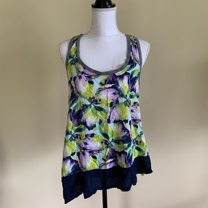 💰10/$50💰Lane Bryant 14 16 Floral Asymmetrical Hem Tank Top